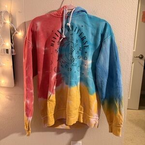 Tie Dye Full Tilt Astrology Hoodie Divine Universe Zodiac Celestial Sweatshirt M